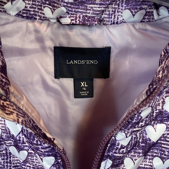 Lands’ End Girl’s XL (16) Purple Heart Vest - Picture 4 of 5